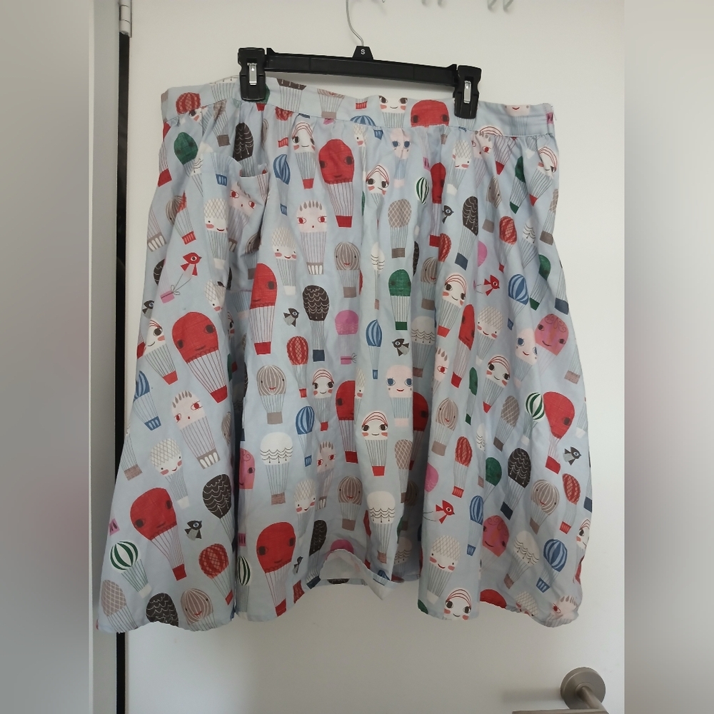Modcloth High Balloon Print High Waisted A-Line Skirt